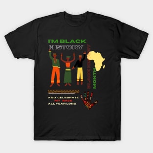 Black history month cute graphic design artwork T-Shirt